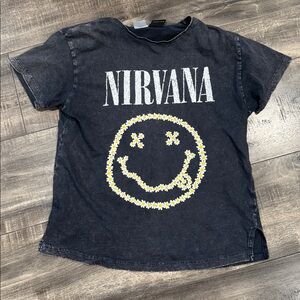 Zara Nirvana vintage wash t-shirt kids size 10 see photos